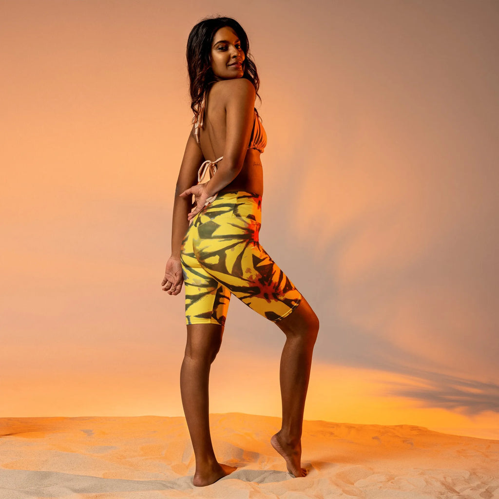 Yellow Tie Dye Biker Shorts