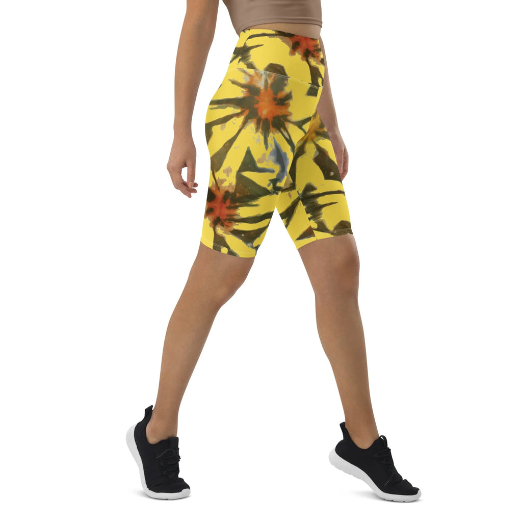 Yellow Tie Dye Biker Shorts