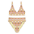 Yellow African Pattern Aztec Recycled High-waisted Bikini - S, 1