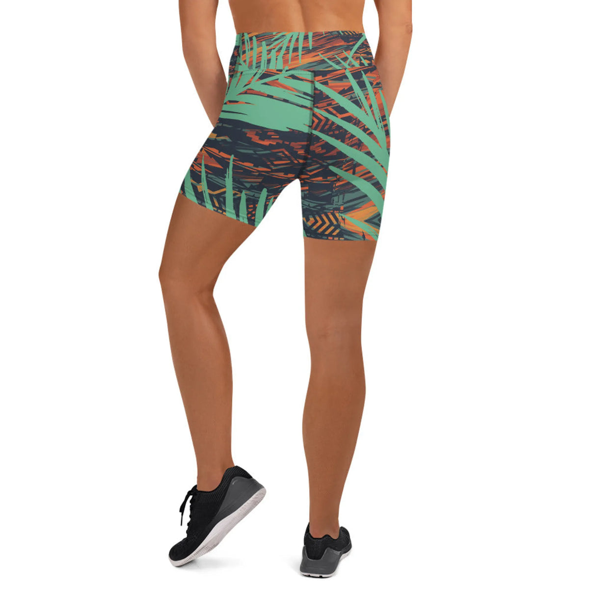 Green Leaf Yoga Biker Shorts