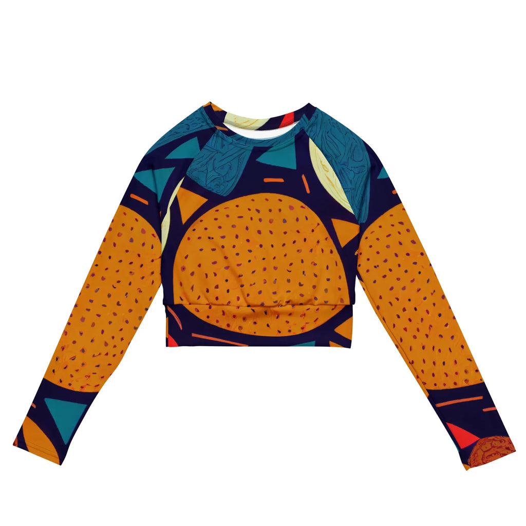 Multicolored Women's Long Sleeve Crop Top