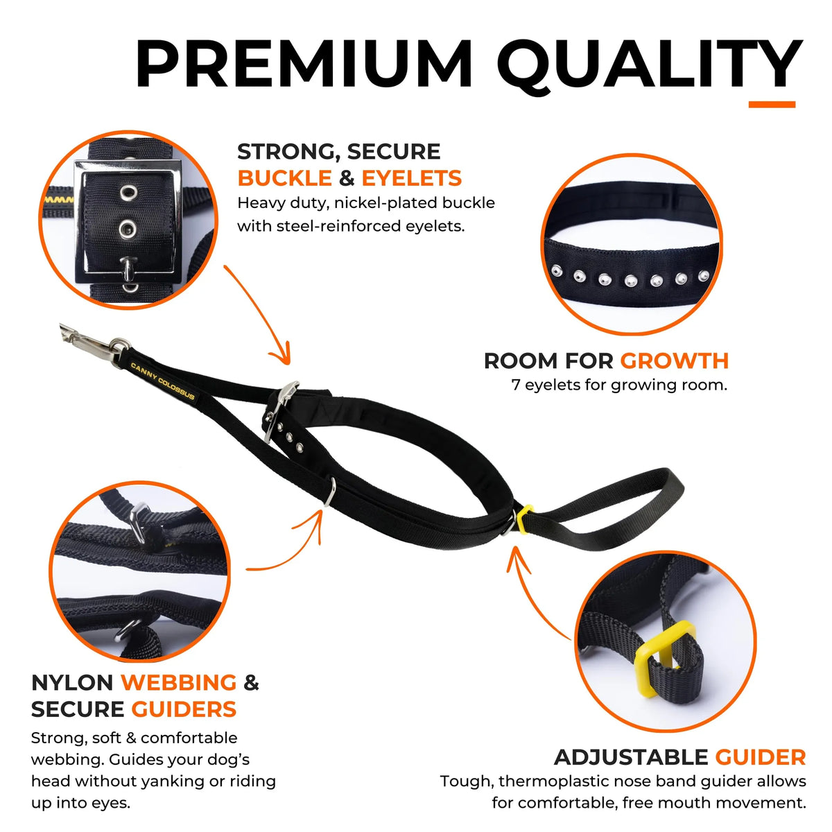 Canny Colossus No-Pull Dog Head Collar Gentle & Humane Leash Training Aid