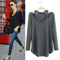 Color: Charcoal,Size: Small - Cut Out To Lounge Top Easy Wear Long Sleeves In 6 Colors