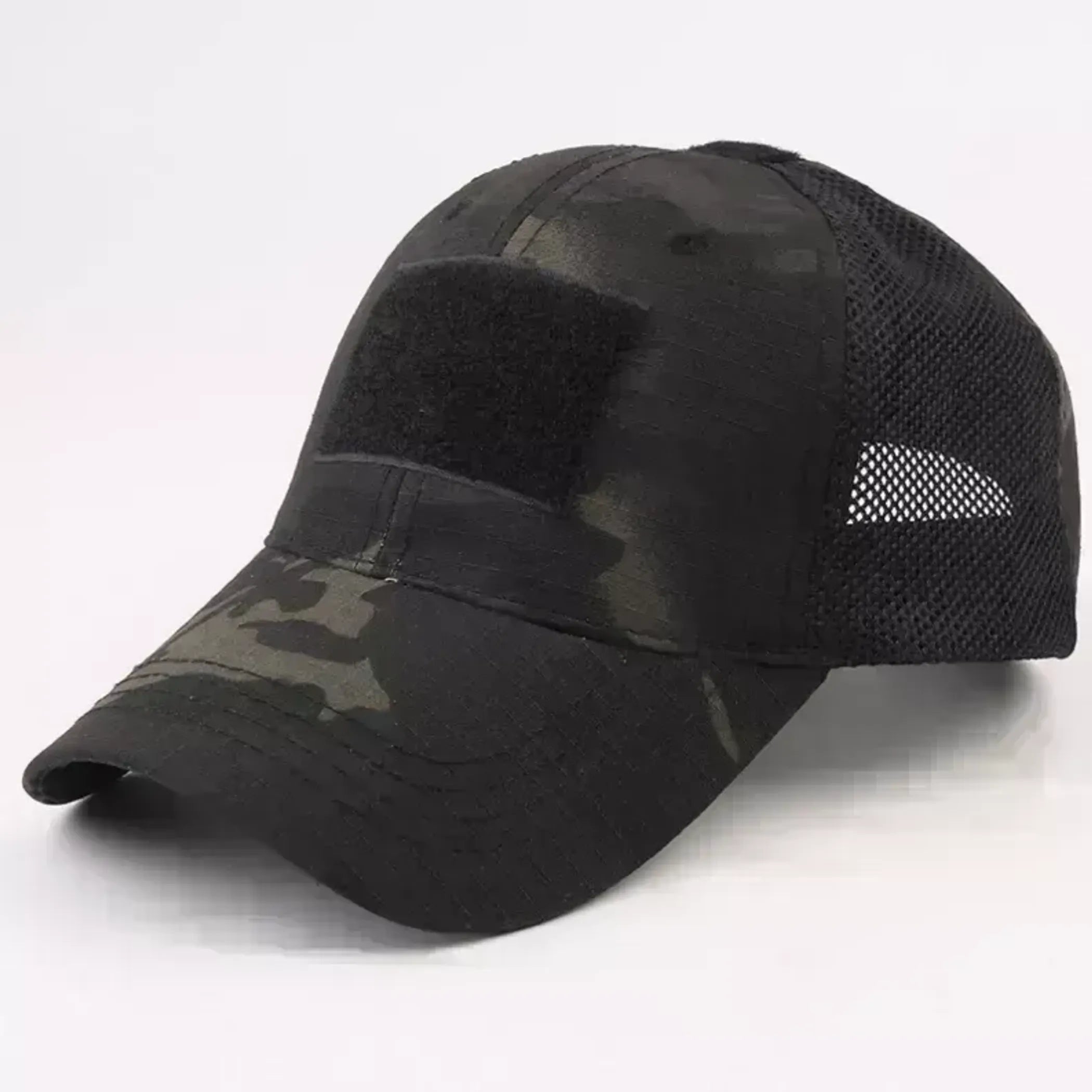 Military-Style Tactical Patch Hat with Adjustable Strap