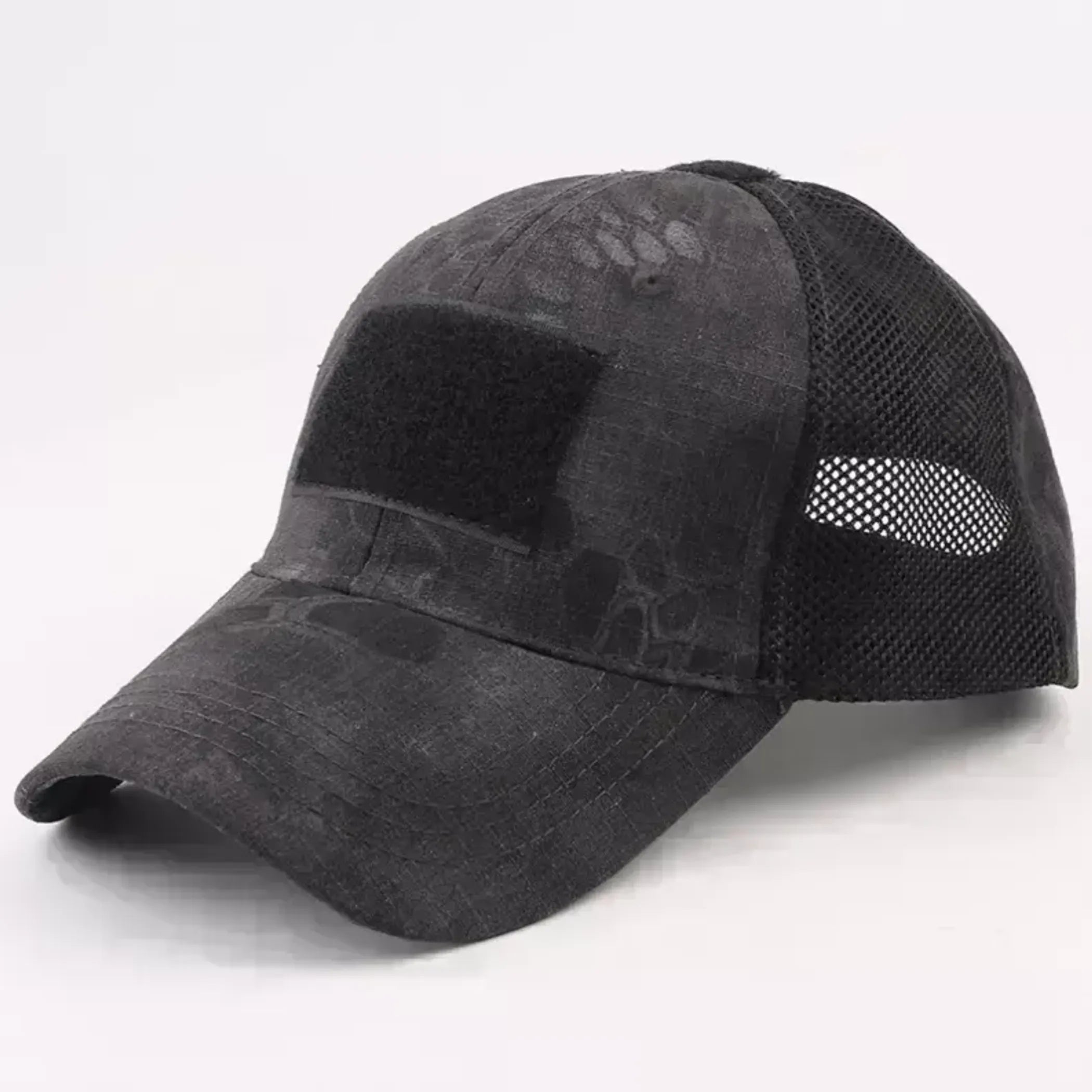 Military-Style Tactical Patch Hat with Adjustable Strap