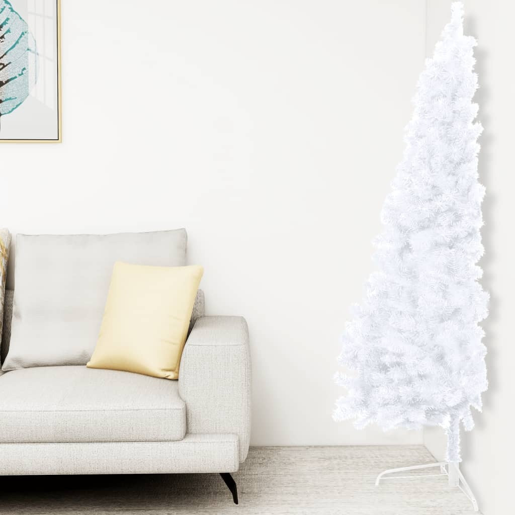 Artificial Half Pre-lit Christmas Tree with Ball Set White 59.1