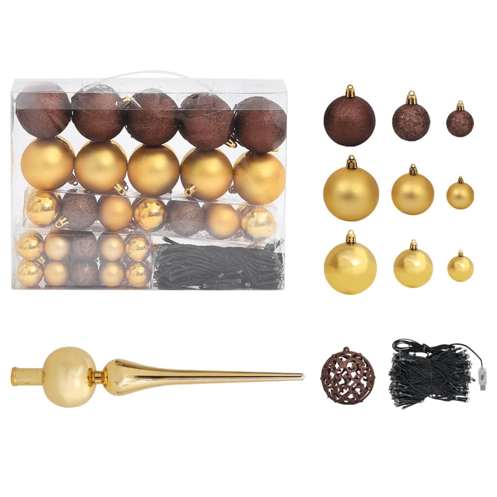 Artificial Half Pre-lit Christmas Tree with Ball Set White 59.1