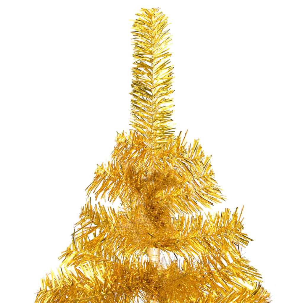 Artificial Pre-lit Christmas Tree with Ball Set Gold 47.2" PET