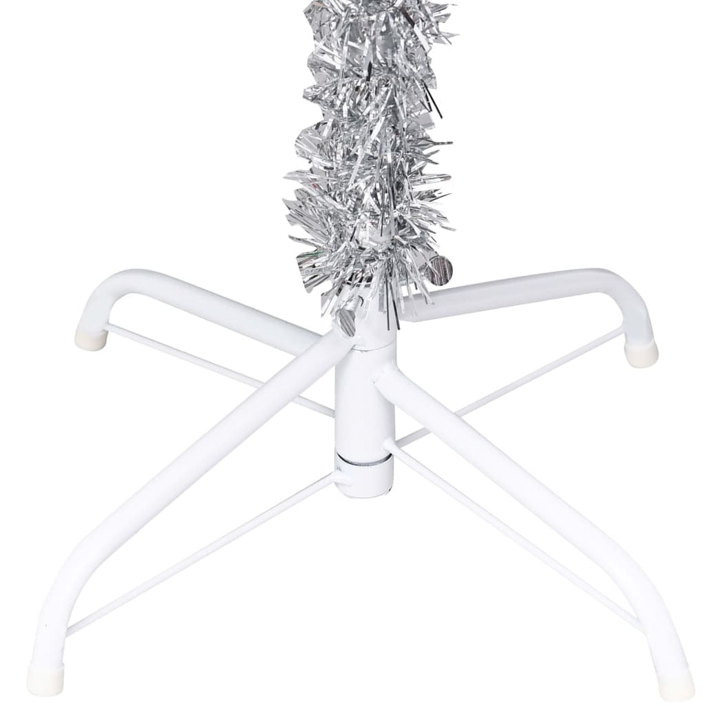 Artificial Pre-lit Christmas Tree with Ball Set Silver 59.1" PET