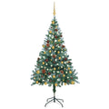 Frosted Pre-lit Christmas Tree with Ball Set&Pinecones 59.1