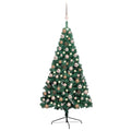Artificial Half Pre-lit Christmas Tree with Ball Set Green 47.2