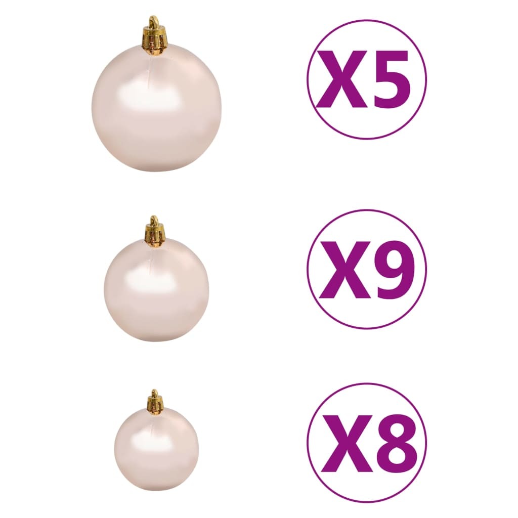 Artificial Half Pre-lit Christmas Tree with Ball Set Green 47.2