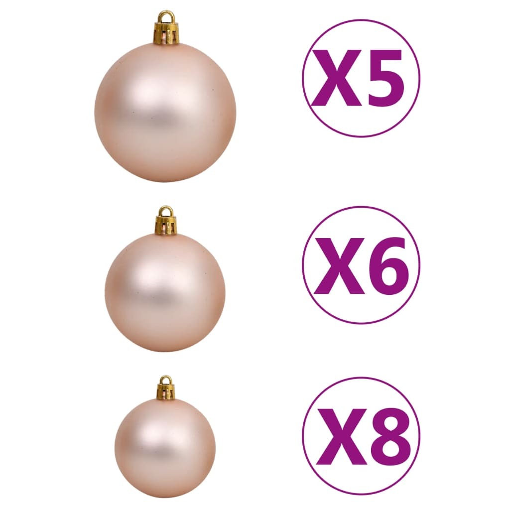 Artificial Half Pre-lit Christmas Tree with Ball Set Green 47.2