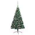 Artificial Half Pre-lit Christmas Tree with Ball Set Green 59.1