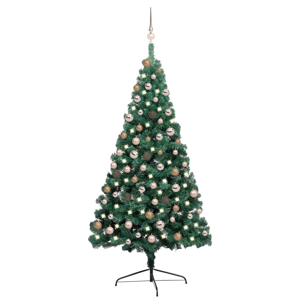 Artificial Half Pre-lit Christmas Tree with Ball Set Green 70.9