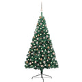 Artificial Half Pre-lit Christmas Tree with Ball Set Green 70.9