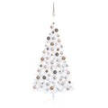 Artificial Half Pre-lit Christmas Tree with Ball Set White 59.1