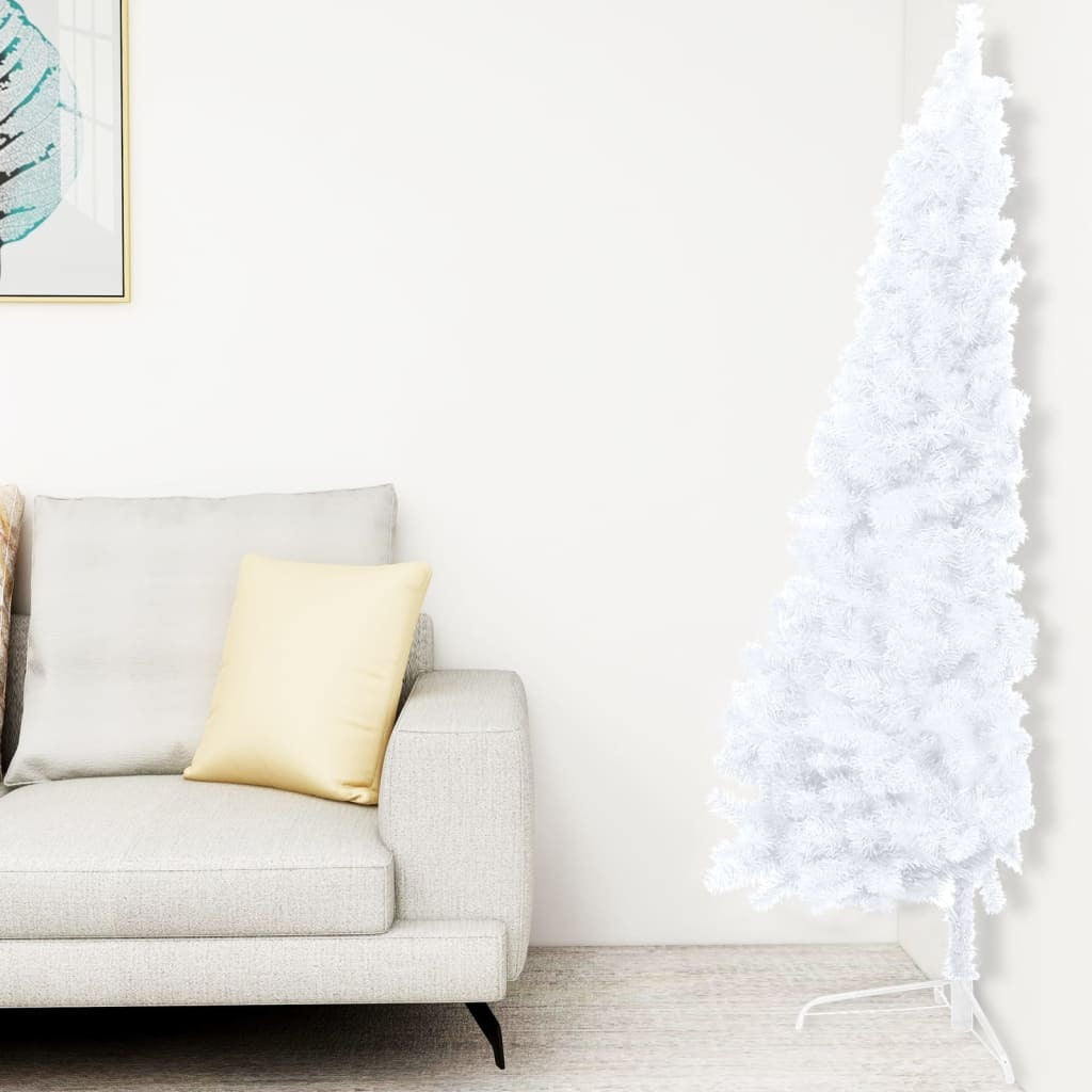 Artificial Half Pre-lit Christmas Tree with Ball Set White 59.1
