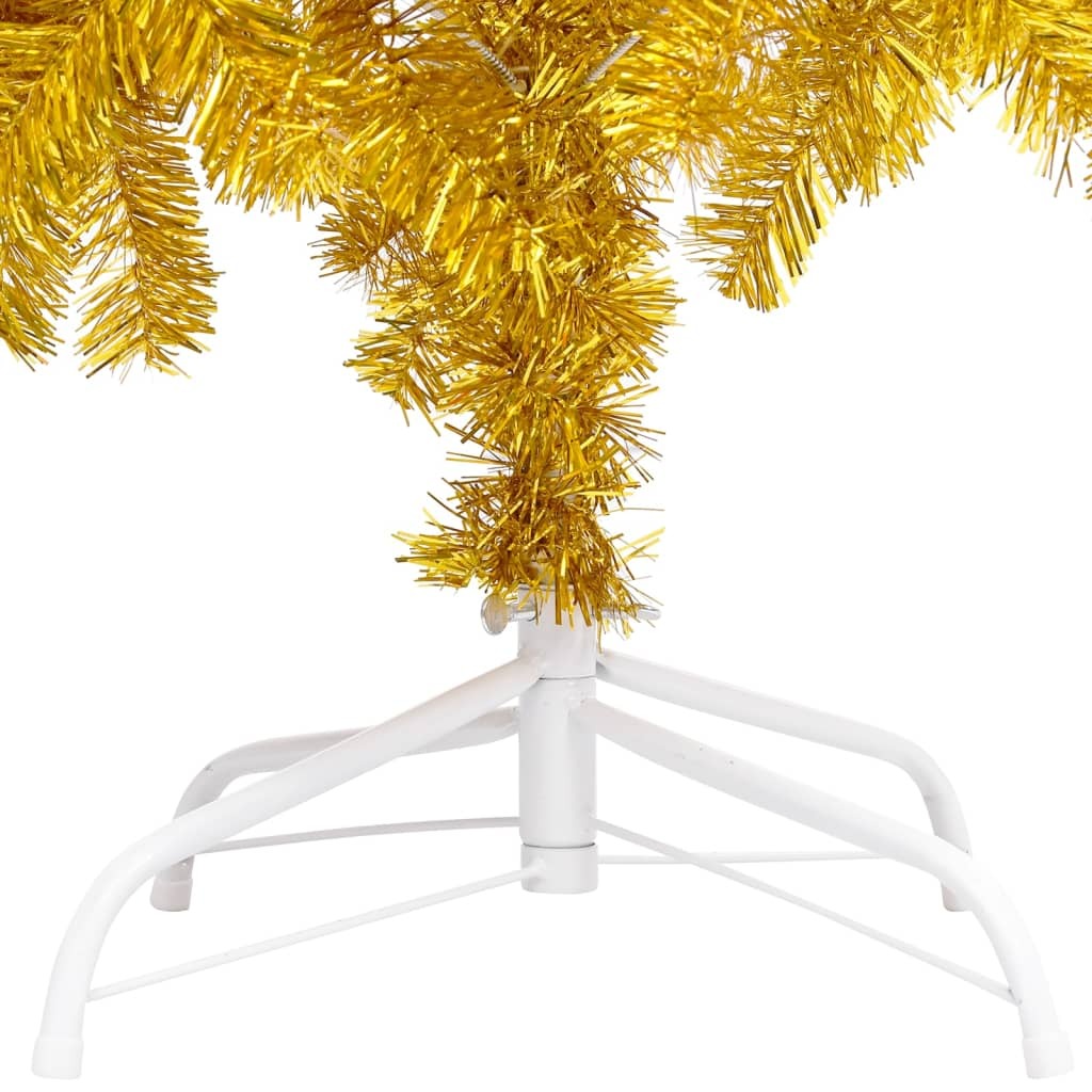 Artificial Pre-lit Christmas Tree with Ball Set Gold 47.2" PET