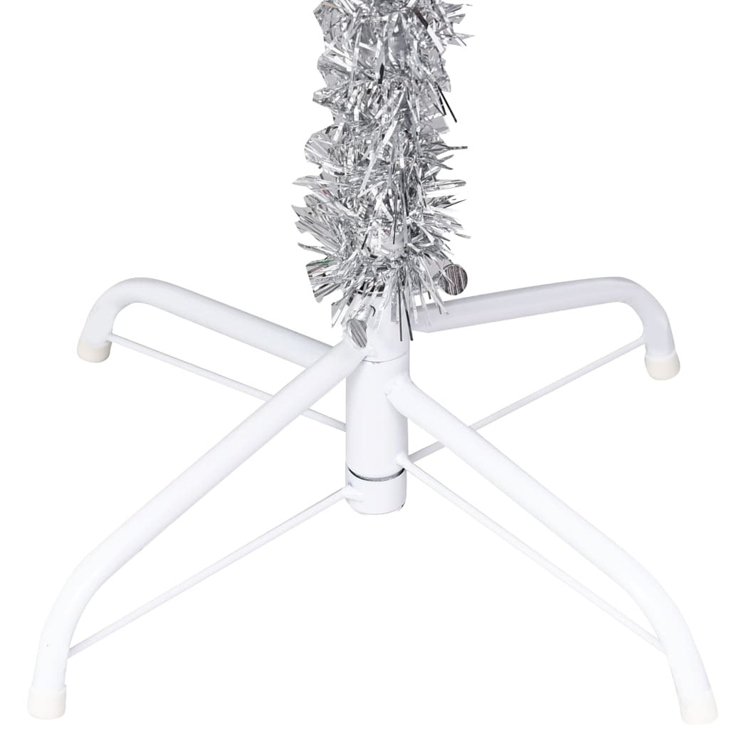 Artificial Pre-lit Christmas Tree with Ball Set Silver 59.1" PET