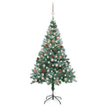 Frosted Pre-lit Christmas Tree with Ball Set Pinecones 59.1
