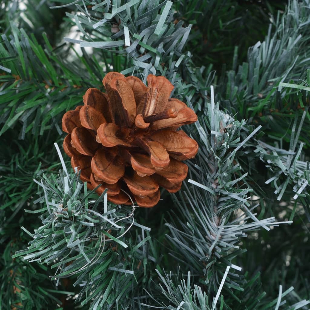 Frosted Pre-lit Christmas Tree with Ball Set Pinecones 59.1