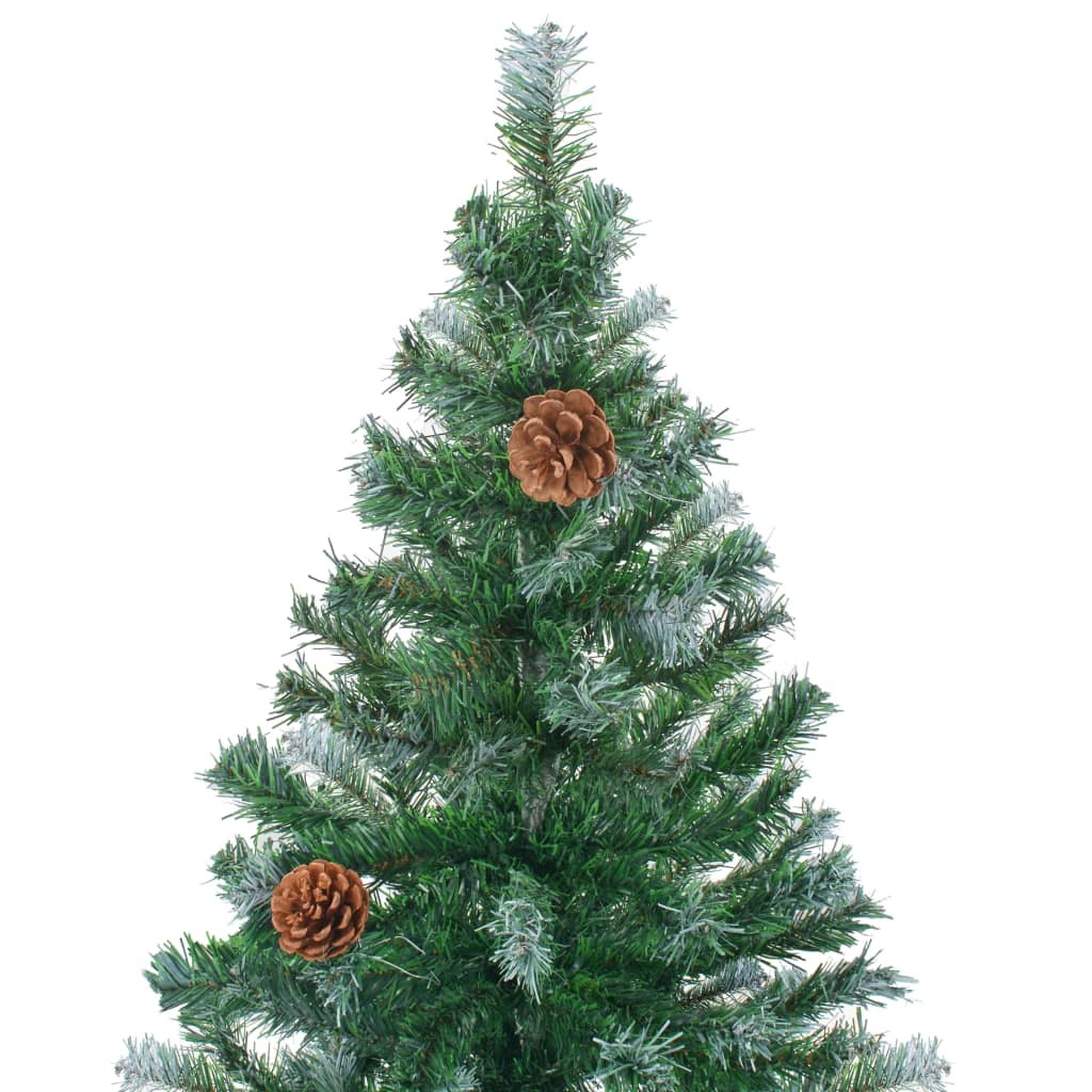 Frosted Pre-lit Christmas Tree with Ball Set Pinecones 59.1
