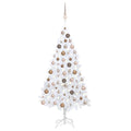 Artificial Pre-lit Christmas Tree with Ball Set White 47.2" PVC