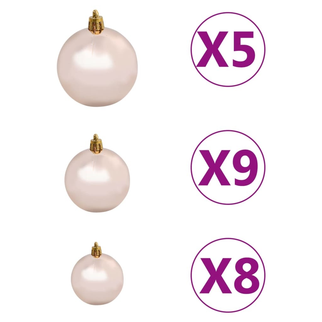 Artificial Pre-lit Christmas Tree with Ball Set White 47.2" PVC