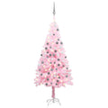 Artificial Pre-lit Christmas Tree with Ball Set Pink 59.1" PVC