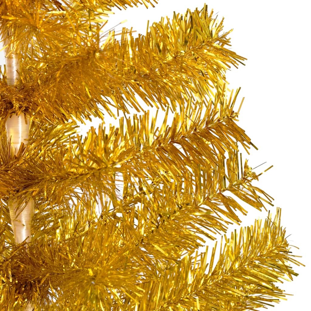 Artificial Pre-lit Christmas Tree with Ball Set Gold 47.2" PET