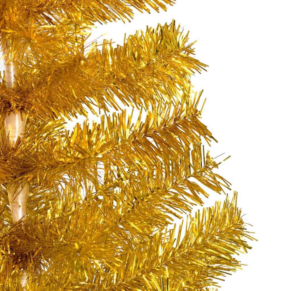 Artificial Pre-lit Christmas Tree with Ball Set Gold 59.1" PET
