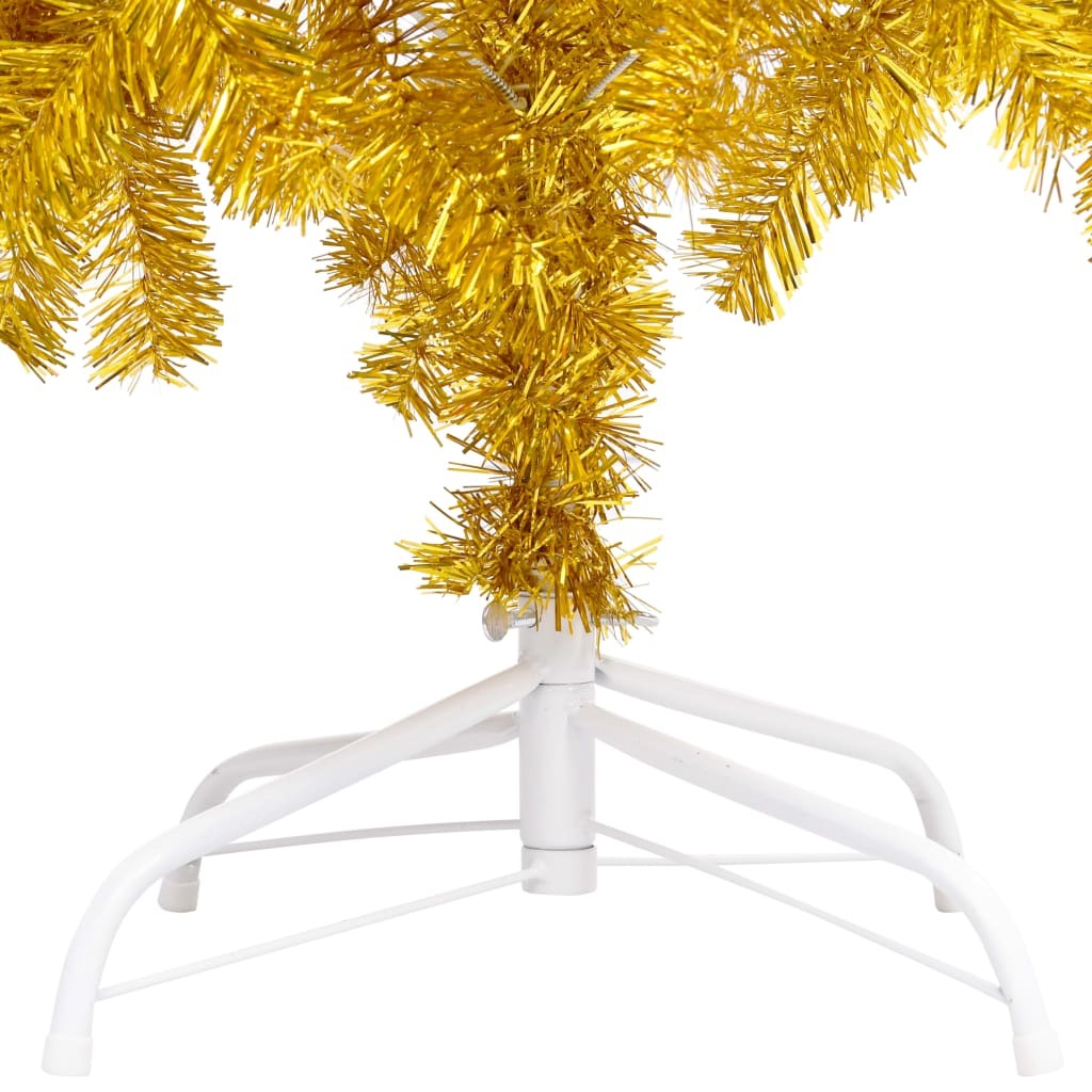 Artificial Pre-lit Christmas Tree with Ball Set Gold 59.1" PET