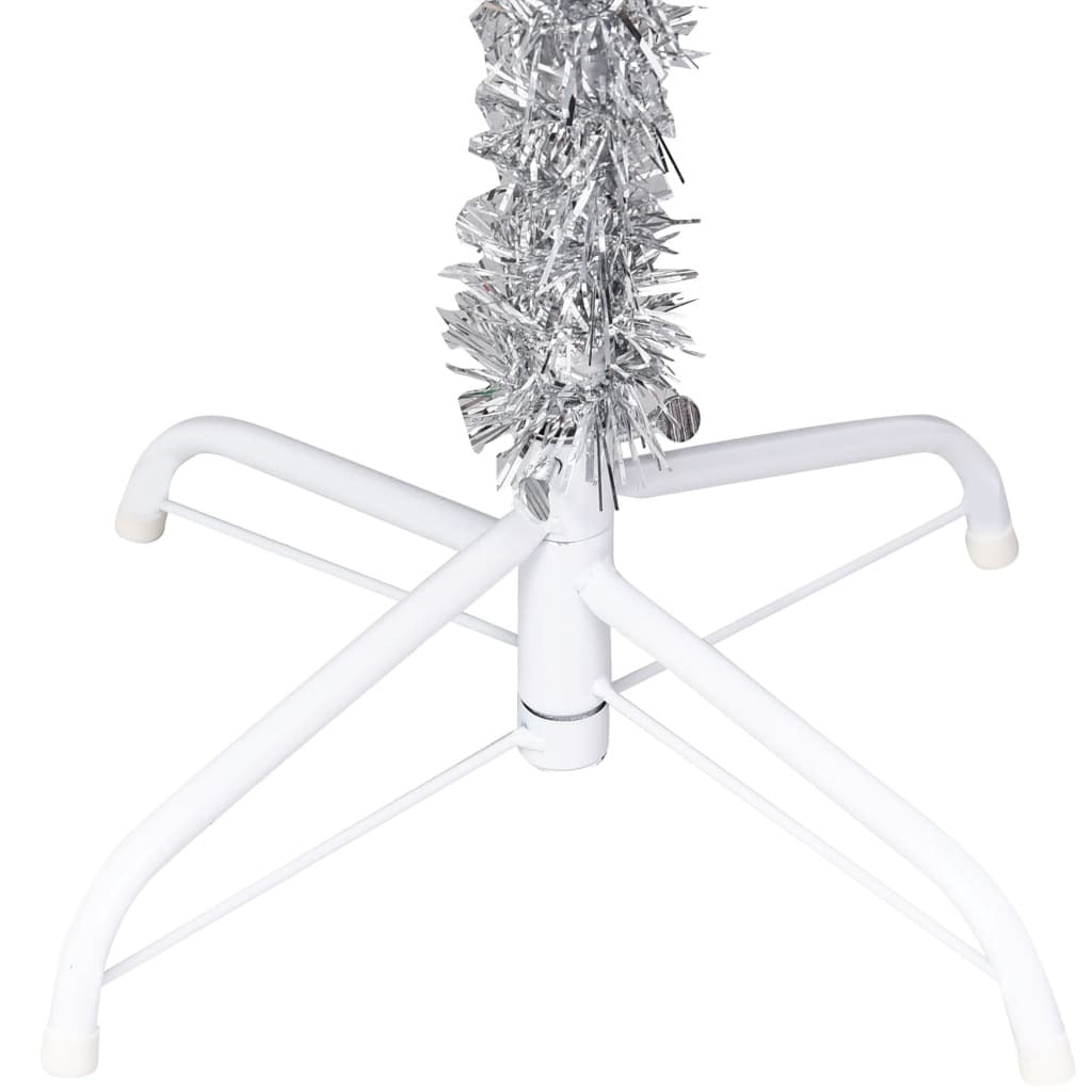 Artificial Pre-lit Christmas Tree with Ball Set Silver 59.1" PET
