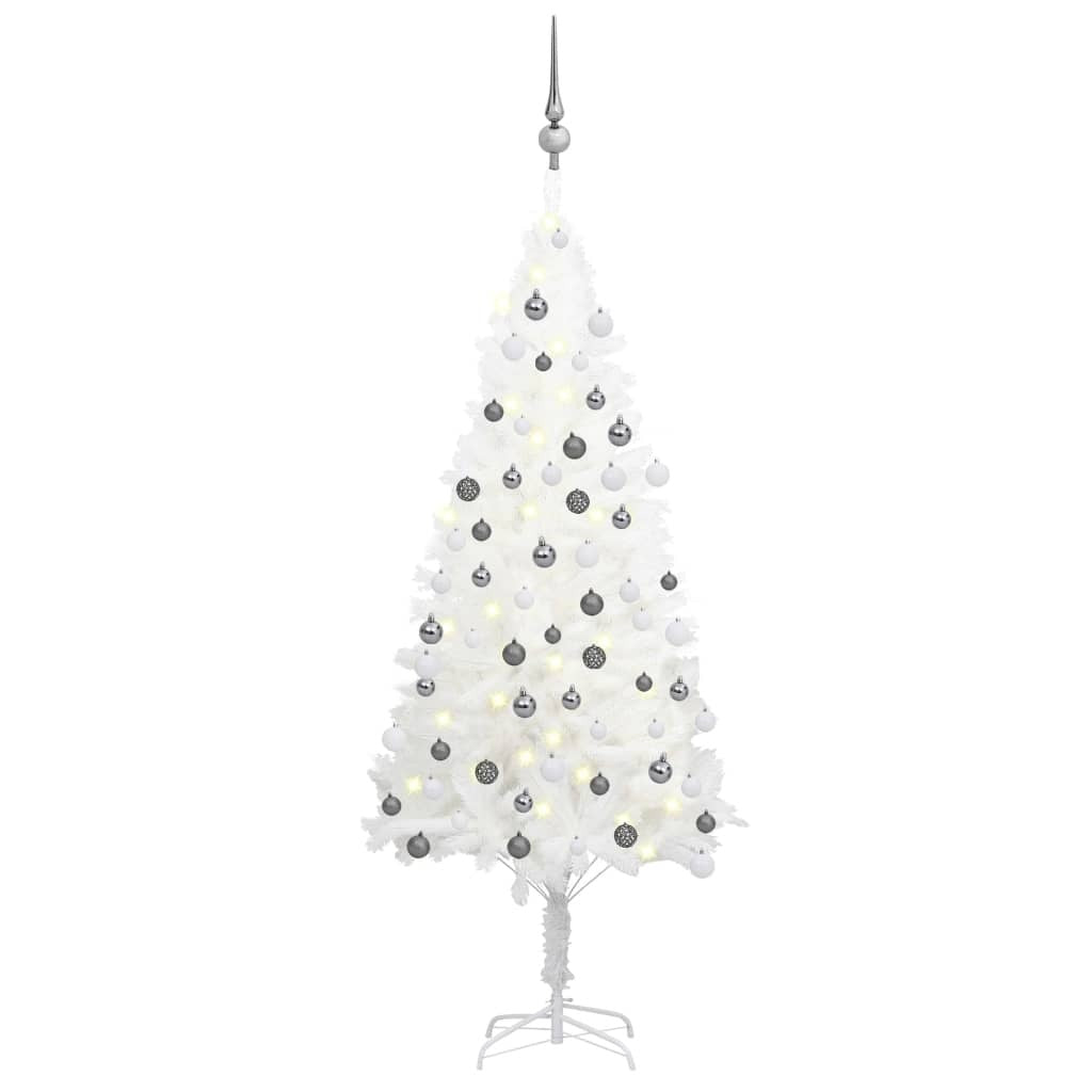 Artificial Pre-lit Christmas Tree with Ball Set White 47.2