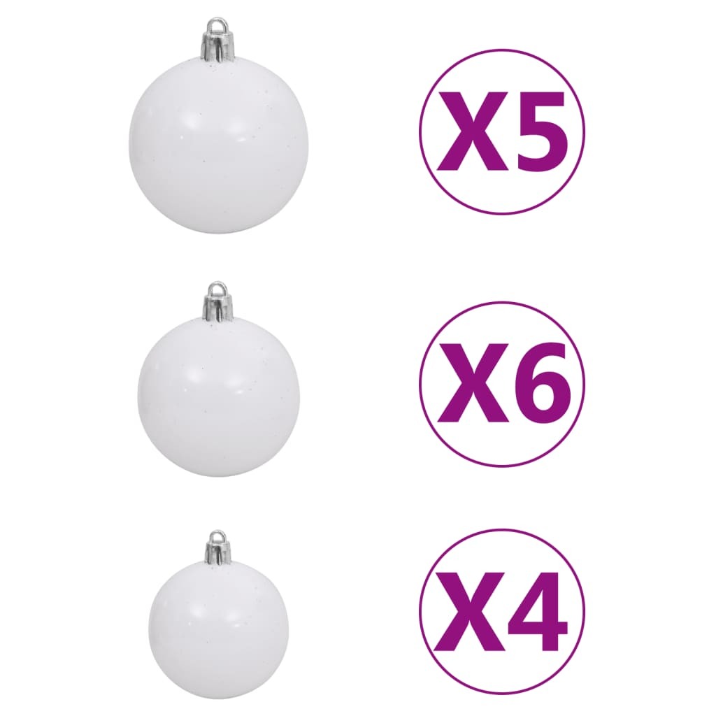 Artificial Pre-lit Christmas Tree with Ball Set White 47.2
