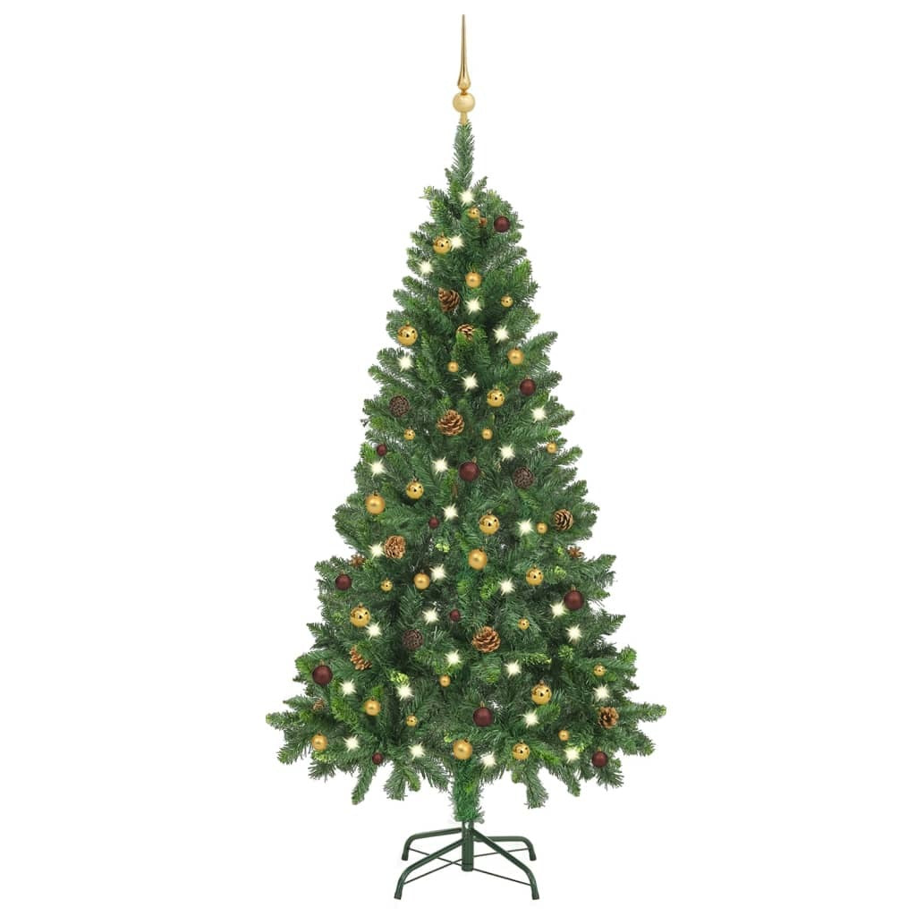 Artificial Pre-lit Christmas Tree with Ball Set Green 59.1