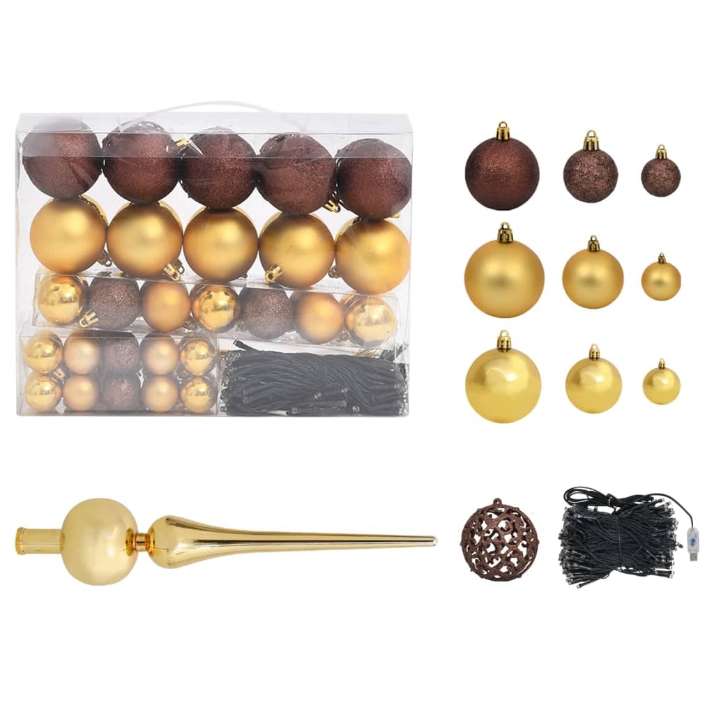 Artificial Pre-lit Christmas Tree with Ball Set Green 59.1
