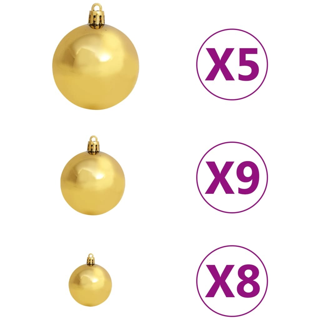 Artificial Pre-lit Christmas Tree with Ball Set Green 59.1