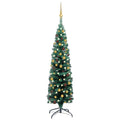 Slim Artificial Pre-lit Christmas Tree with Ball Set Green 47.2