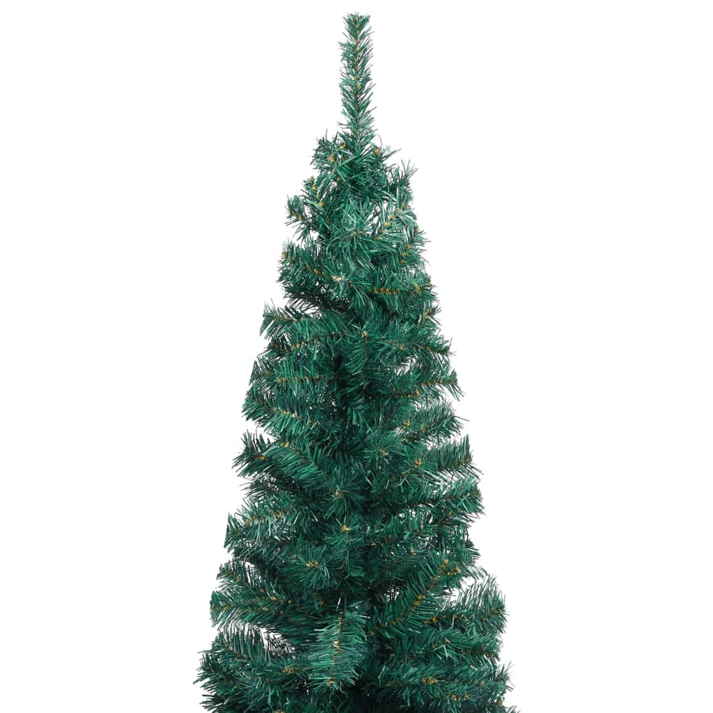 Slim Artificial Pre-lit Christmas Tree with Ball Set Green 47.2
