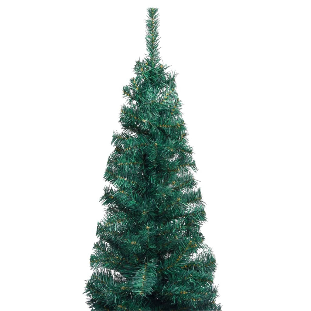 Slim Artificial Pre-lit Christmas Tree with Ball Set Green 59.1