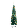 Slim Artificial Pre-lit Christmas Tree with Ball Set Green 70.9