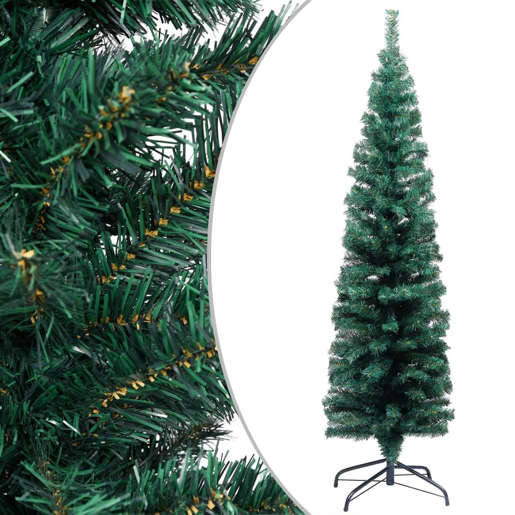 Slim Artificial Pre-lit Christmas Tree with Ball Set Green 70.9