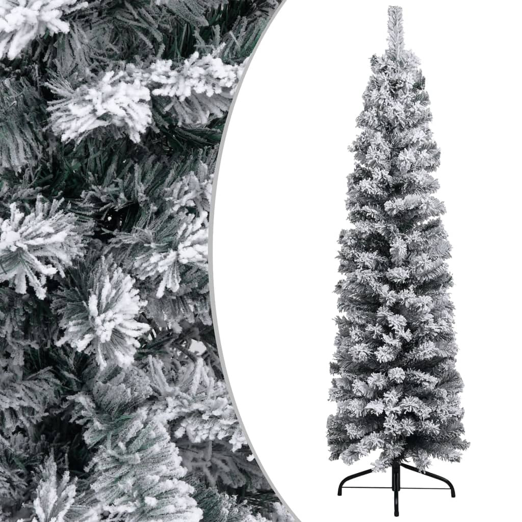Slim Pre-lit Christmas Tree with Ball Set Green 47.2" PVC