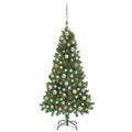 Artificial Pre-lit Christmas Tree with Ball Set&Pine Cones 59.1