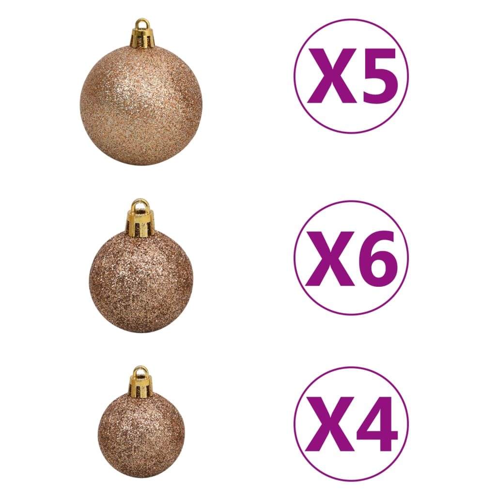 Artificial Pre-lit Christmas Tree with Ball Set&Pine Cones 59.1