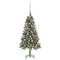 Artificial Pre-lit Christmas Tree with Ball Set&Pine Cones 59.1