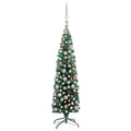 Slim Artificial Pre-lit Christmas Tree with Ball Set Green 47.2