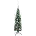 Slim Artificial Pre-lit Christmas Tree with Ball Set Green 59.1